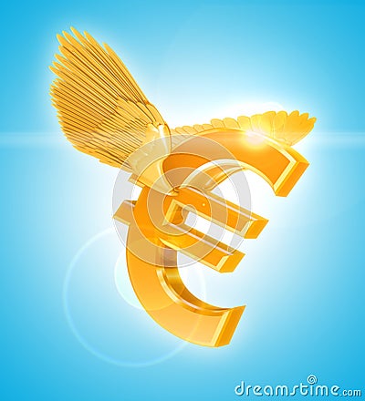 Golden Euro Stock Photo