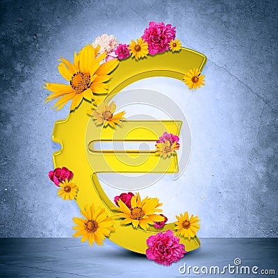 Golden euro sign Stock Photo