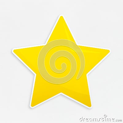 Golden favorite star icon isolated Stock Photo