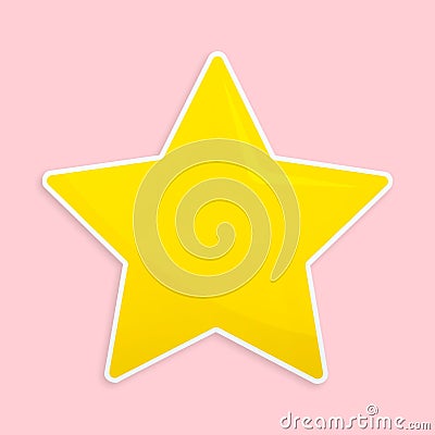 Golden favorite star icon isolated Stock Photo