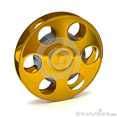 Golden film reel Cartoon Illustration