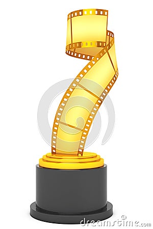 Golden Film Strip Award. 3d Rendering Stock Photo