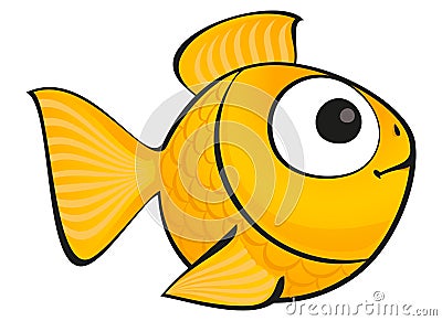 Golden fish isolated Vector Illustration