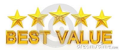 Five stars, Best Value - 3d rendering Stock Photo