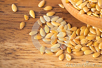 Golden flax seed or linseed Stock Photo