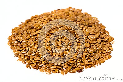 Golden flaxseeds Stock Photo