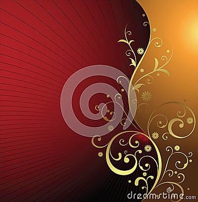 Golden Floral Vector Illustration