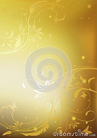 Golden Floral Vector Illustration