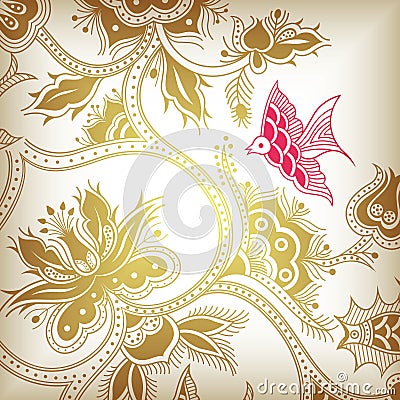 Golden floral Vector Illustration