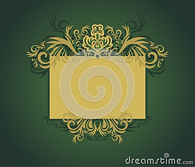 Golden floral frame Vector Illustration