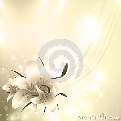 Golden Floral holiday background Vector Illustration