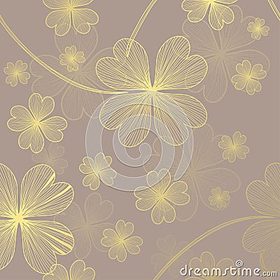 Golden floral pattern Vector Illustration