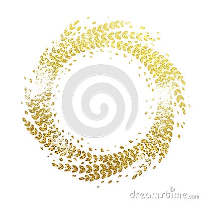 Golden floral wreath decoration ornament for Christmas Stock Photo