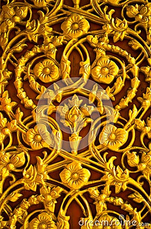 Golden flower pattern on the door Stock Photo