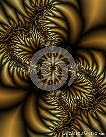 Golden Fractal Stock Photo