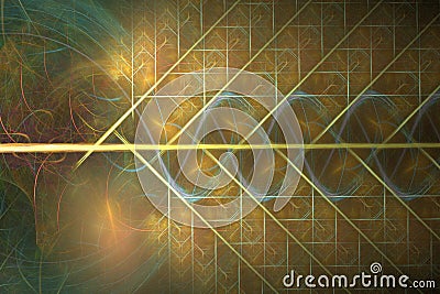 Golden fractal weave Stock Photo
