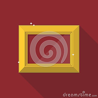 Golden frame in flat style Vector Illustration