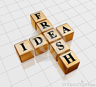 Golden fresh idea like crossword Stock Photo