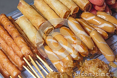 Golden Fried foods Stock Photo