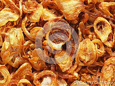 Golden fried shallots Stock Photo