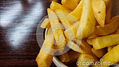 Cooked Fries Chips Stock Photo