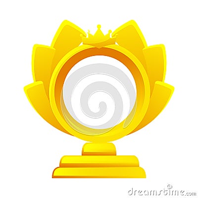 Golden game reward icon. Award frame for game icon Vector Illustration