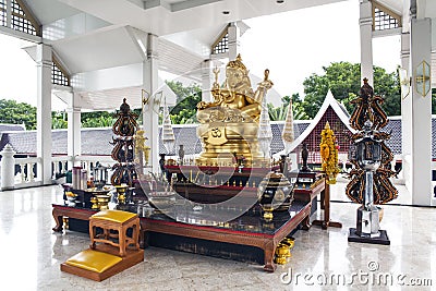 Golden Ganesha (Ganesh, Ganapati) Statue. Stock Photo