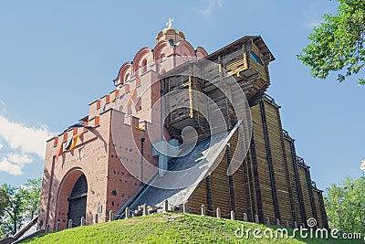 Golden Gate - ancient fortification building monument from times of Kievan Rus. Kiev Stock Photo