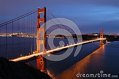Golden Gate Bridge at Dusk Stock Photo
