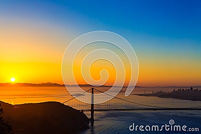 Golden Gate Bridge San Francisco sunrise California Stock Photo