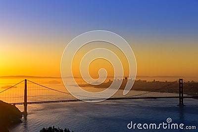 Golden Gate Bridge San Francisco sunrise California Stock Photo