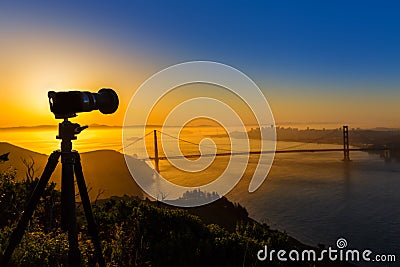 Golden Gate Bridge San Francisco sunrise California Stock Photo