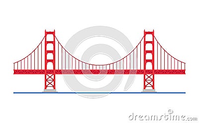 Golden Gate Bridge, San Francisco, USA. Vector illustration. Vector Illustration