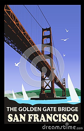 The golden gate bridge, San Francisco Vector Illustration