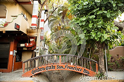 Golden Gate Bridge in San Pancho, Nayarit Editorial Stock Photo