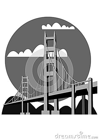 Golden Gate Bridge - vector Vector Illustration