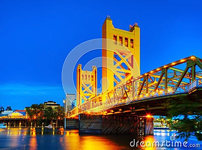 Golden Gates drawbridge in Sacramento Stock Photo