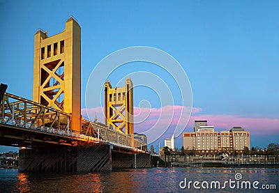 Golden Gates drawbridge in Sacramento Stock Photo