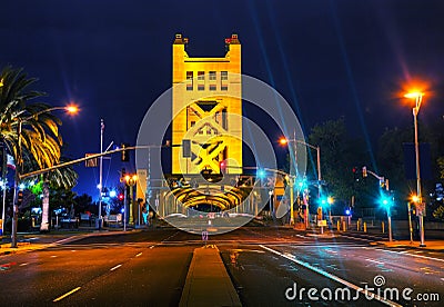 Golden Gates drawbridge in Sacramento Stock Photo