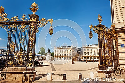 Golden gates to Place Stanislas, Nancy, France Stock Photo
