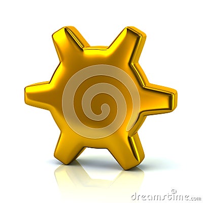 Golden gear settings icon 3d illustration Cartoon Illustration