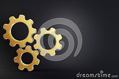 Golden gears background Cartoon Illustration