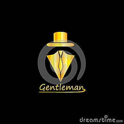 Golden Gentleman Logo Vector Illustration