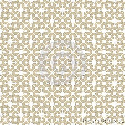 Golden geometric seamless pattern. White and gold floral ornament. Vector Illustration