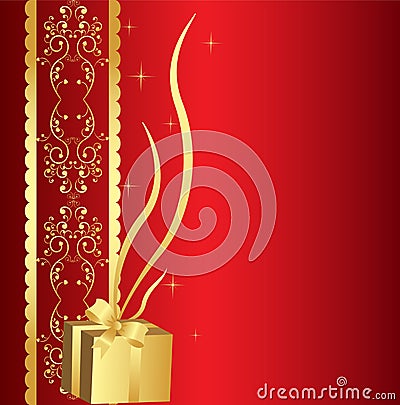 Golden gift background Vector Illustration