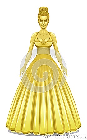 Golden girl Vector Illustration