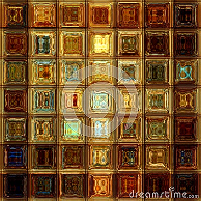 Golden glass abstract mosaic Stock Photo