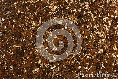 Golden glass granules background Stock Photo