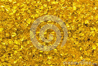 Golden glass granules Stock Photo