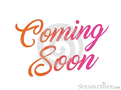 Golden glitter of isolated hand writing word COMING SOON Vector Illustration